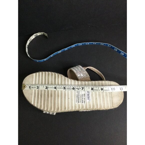 Torrid Womens Espadrille Sandals Silver Sparkling Size 11 WW Cork Platform - Picture 11 of 11